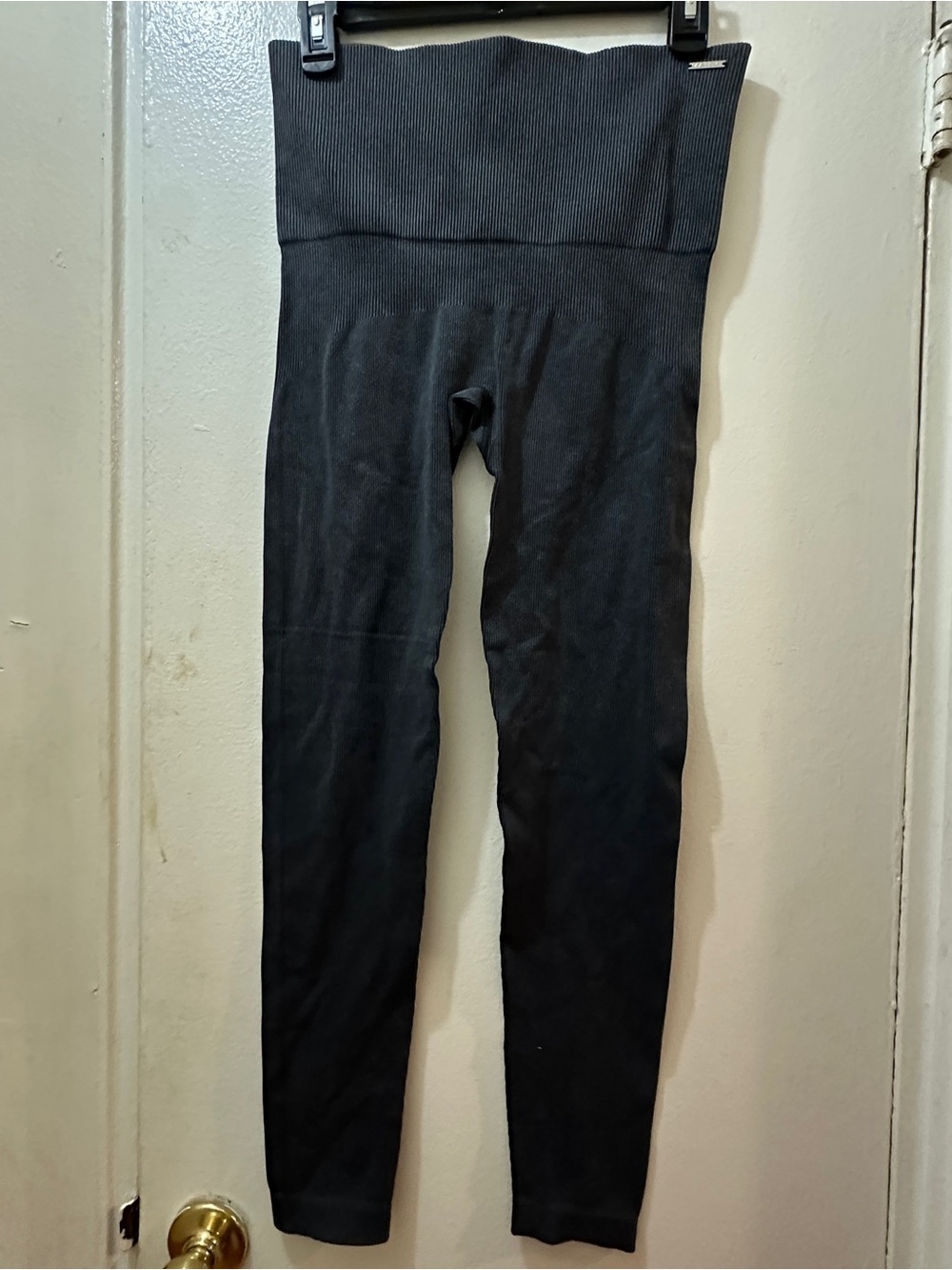 Savage Fenty High-Waist Ribbed Black Leggings
